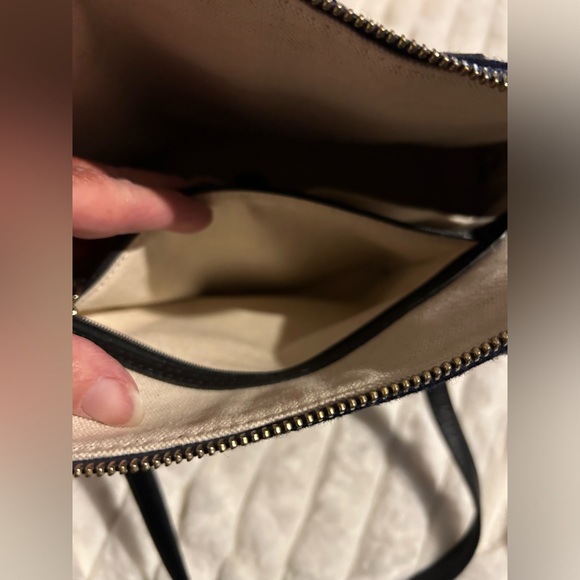 Kate Spade Navy Felt Carolyn Medium Shoulder Purse, Measures 13”x9.5”x5”. - Picture 6 of 8